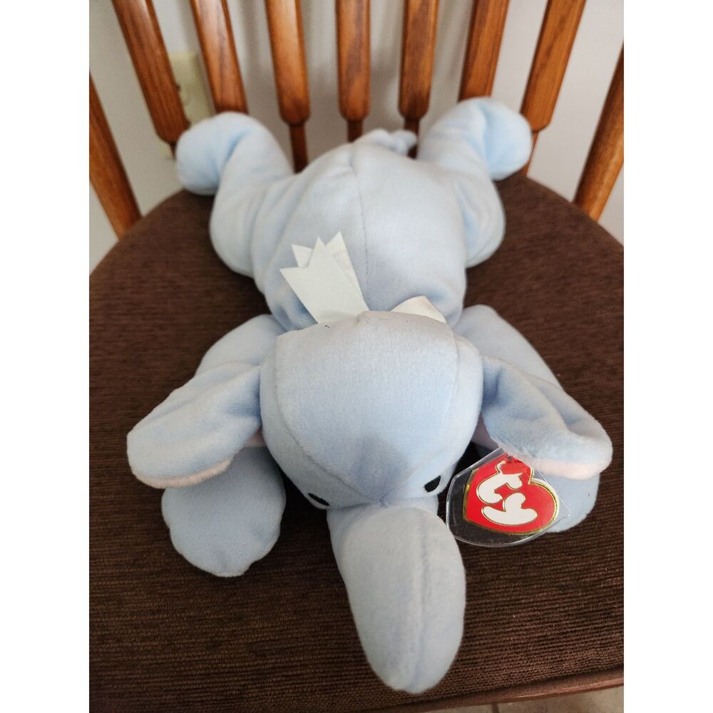 TY Pillow Pal Plush Blue Elephant 1996